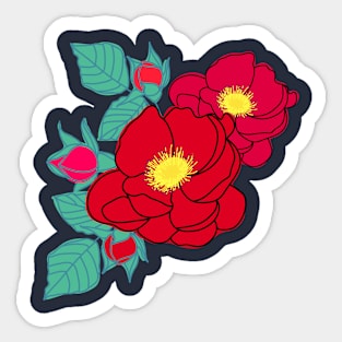 Full bloom red roses Sticker